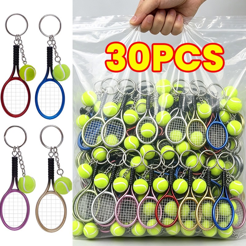 Badminton Anime - 1/30pcs Gantungan Kunci Raket Tenis Mini